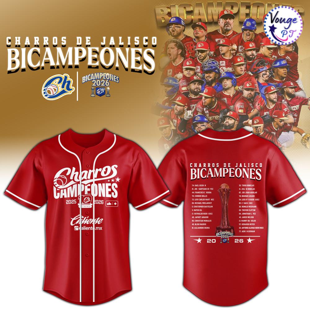 Charros de Jalisco LMP Bicampeones 2026 Baseball Jersey 