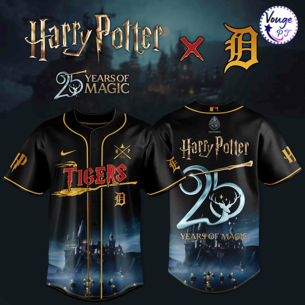 Detroit Tigers x Harry Potter – 25 Years of Magic Baseball Jersey 