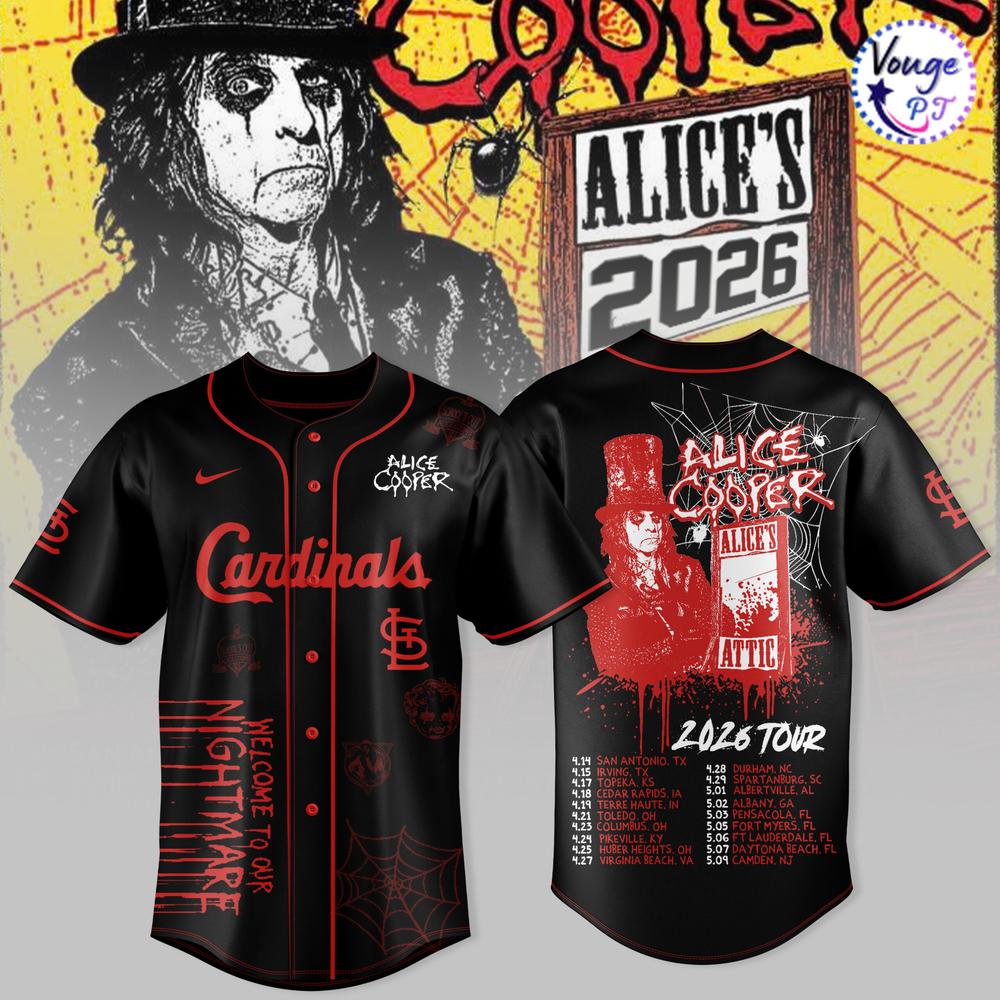St. Louis Cardinals x Alice Cooper Tour 2026 Baseball Jersey 