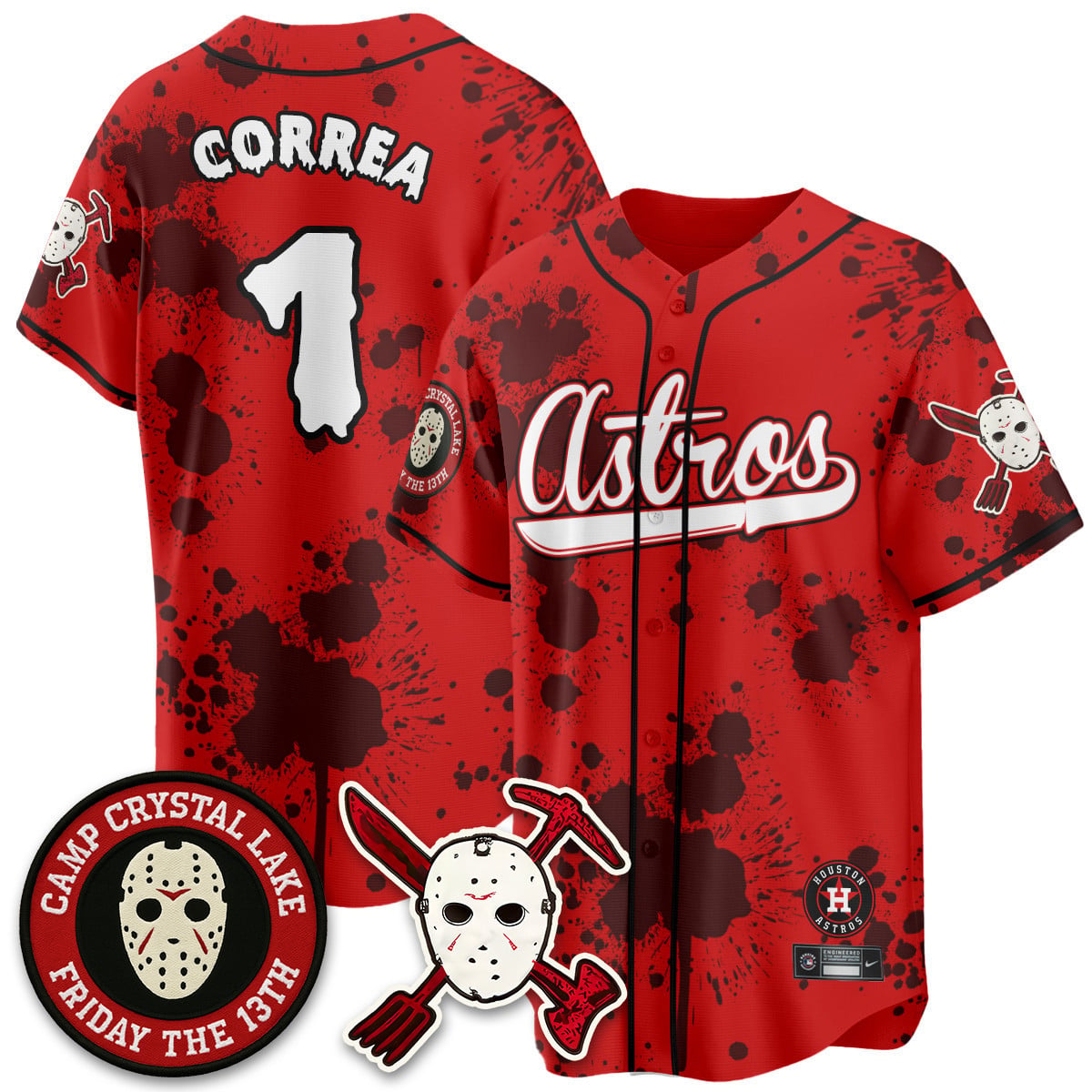 Men's Houston Astros "Friday the 13th" Jersey - All Stitched