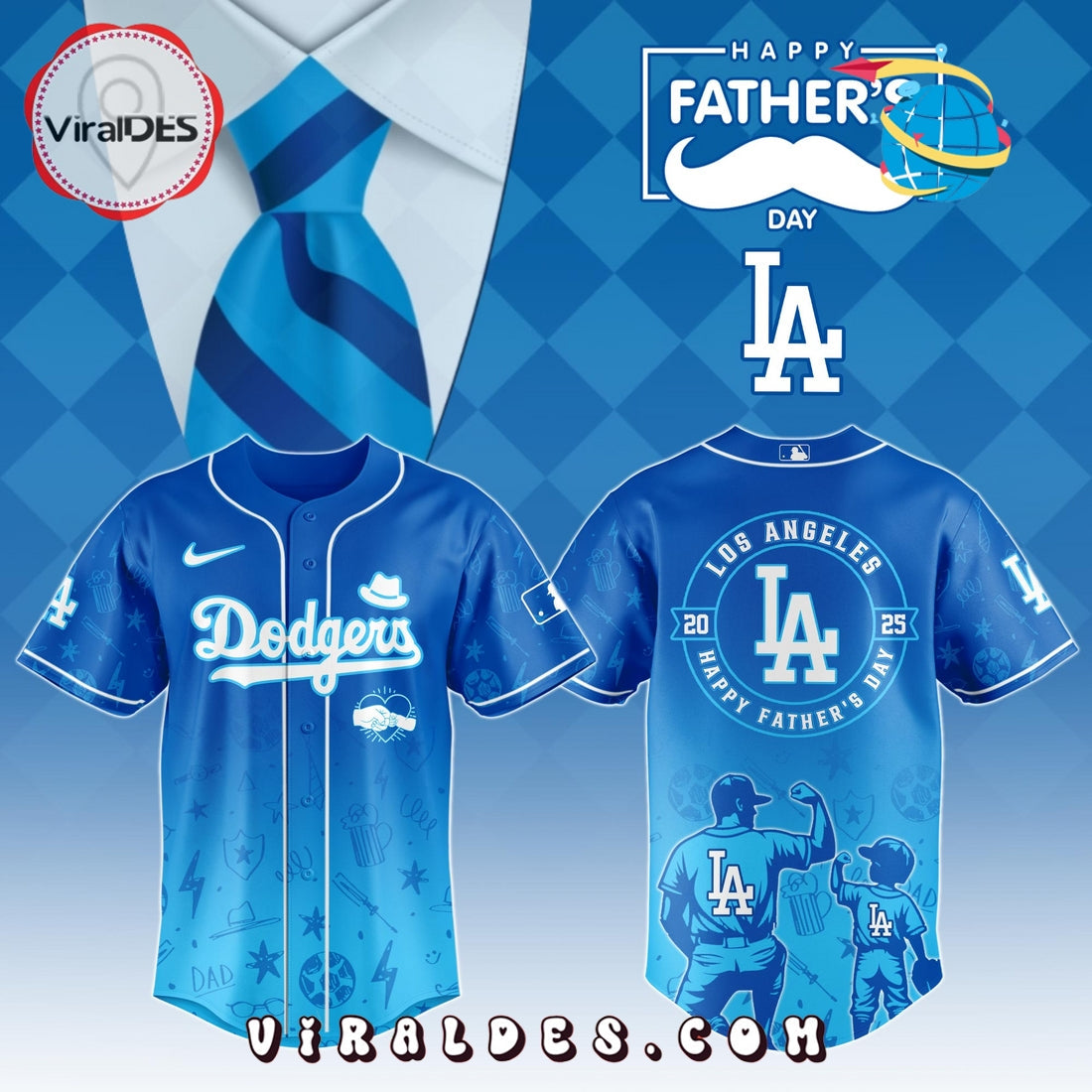 Los Angeles Dodgers Father's Day Baseball Jersey